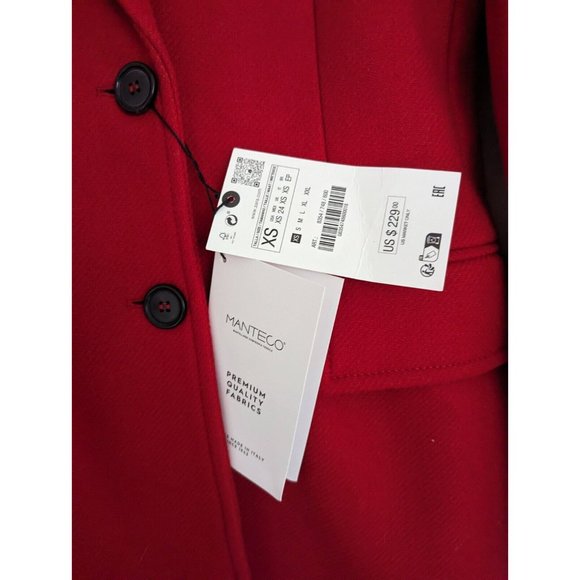 ZARA ZW COLLECTION RED LONG FITTED WOOL COAT XS L REF. 8354/748 - Picture 9 of 12